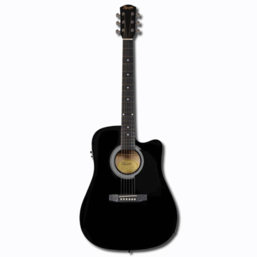 FENDER Squier SA-105CE, Dreadnought Cutaway, Stained Hardwood Fingerboard, Black – ელ.აკუსტიკური გიტარა