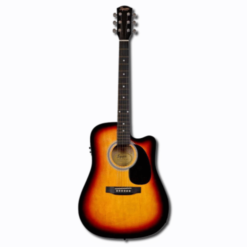 FENDER Squier SA-105CE, Dreadnought Cutaway, Stained HardwoodFingerboard, Sunburst – ელ.აკუსტიკური გიტარა