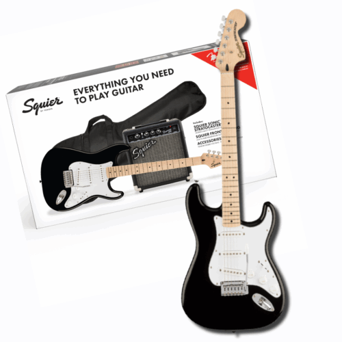 FENDER Squier Stratocaster® Pack, Laurel Fingerboard, Black, Gig Bag – ელექტრო გიტარის კომპლექტი