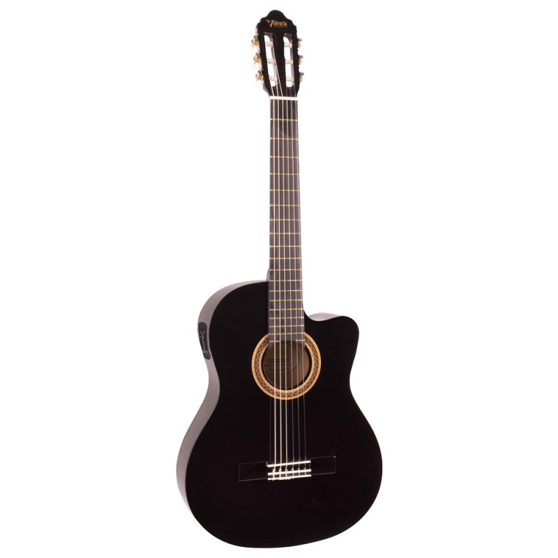 Valencia VC104CVTBK Classical Guitar, Black, Cutaway Electric Acoustic (With VT200 Pickup) - ელ.კლასიკური გიტარა