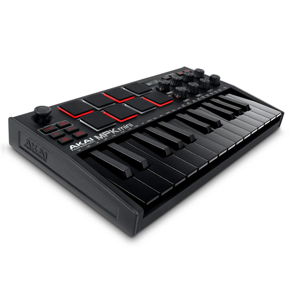 AKAI MPKMINI3B - PORTABLE USB/MIDI 25 KEYBOARD CONTROLLER, BLACK - MID კონტროლერი