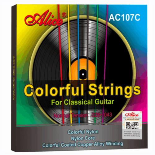 Alice AC107C-N Colorful Classical Guitar Strings, Normal Tension – კლასიკური გიტარის სიმები