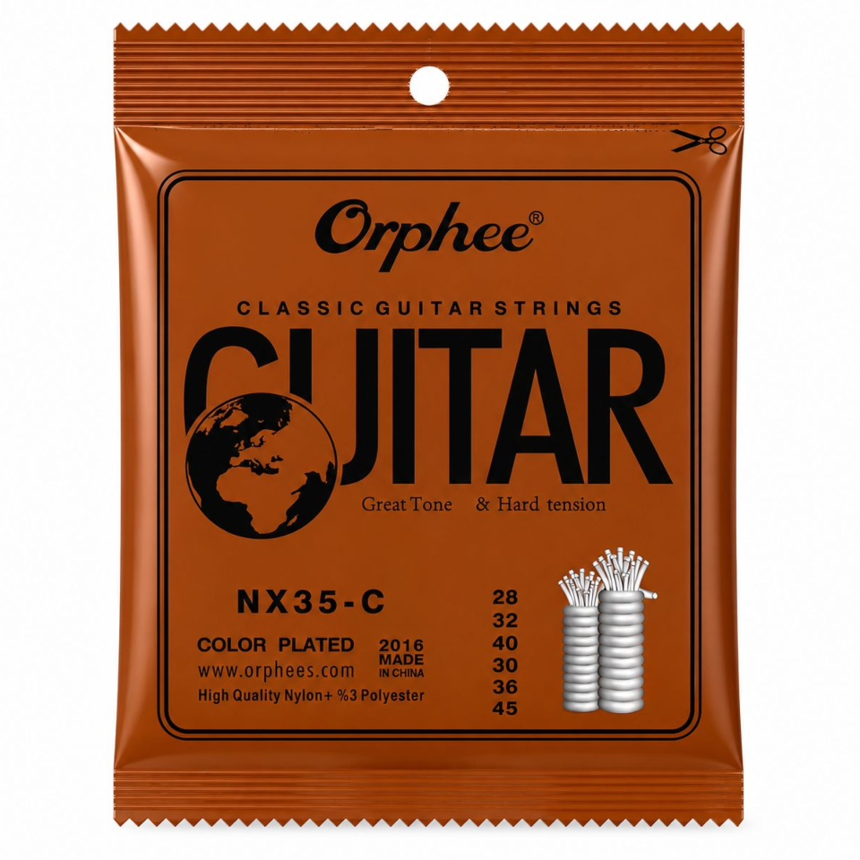 Orphee Classical Guitarra Strings 6Pcs/Set NX35-C BLack Nylon - კლასიკური გიტარის სიმები (შავი ფერის ნეილონი)